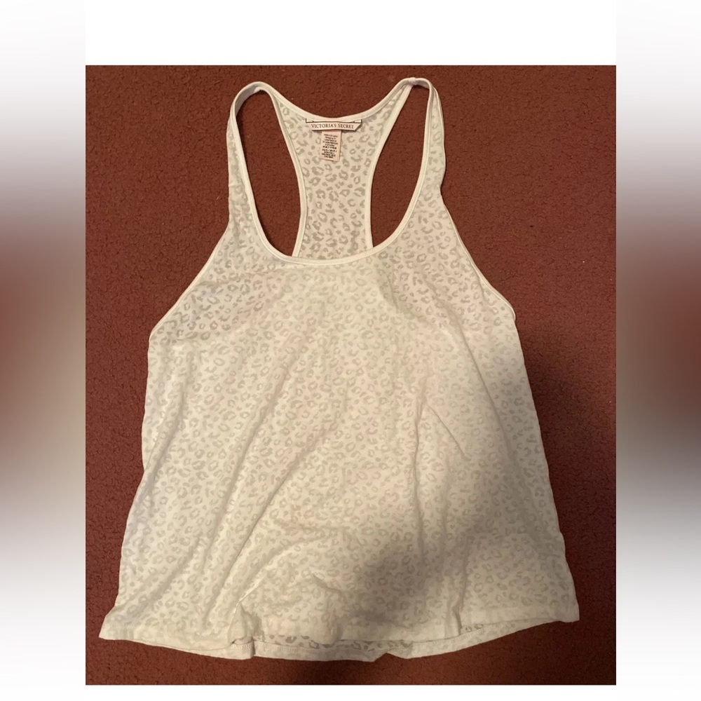 Victoria's Secret White Animal Print Tank Top Size XS/S